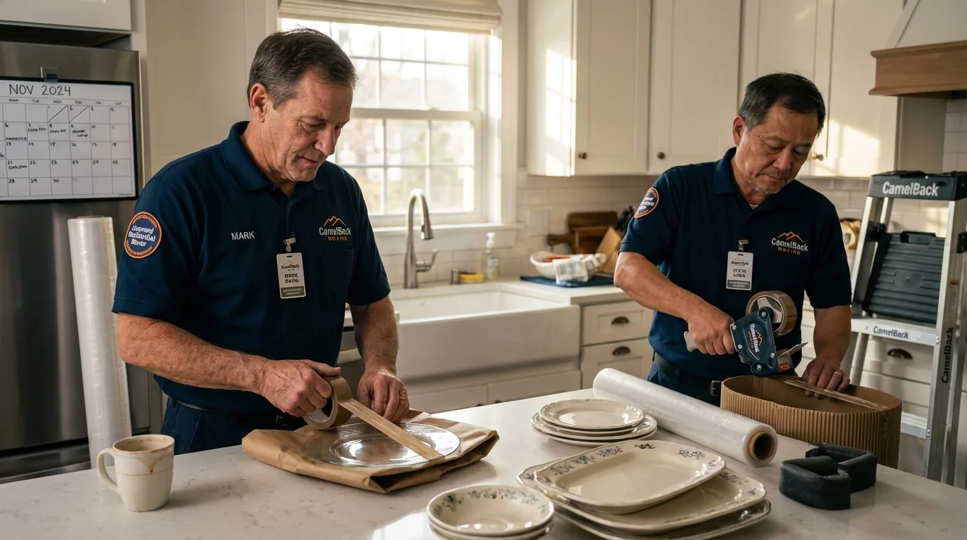 Professional crew packing kitchen dishware in Springfield, OR