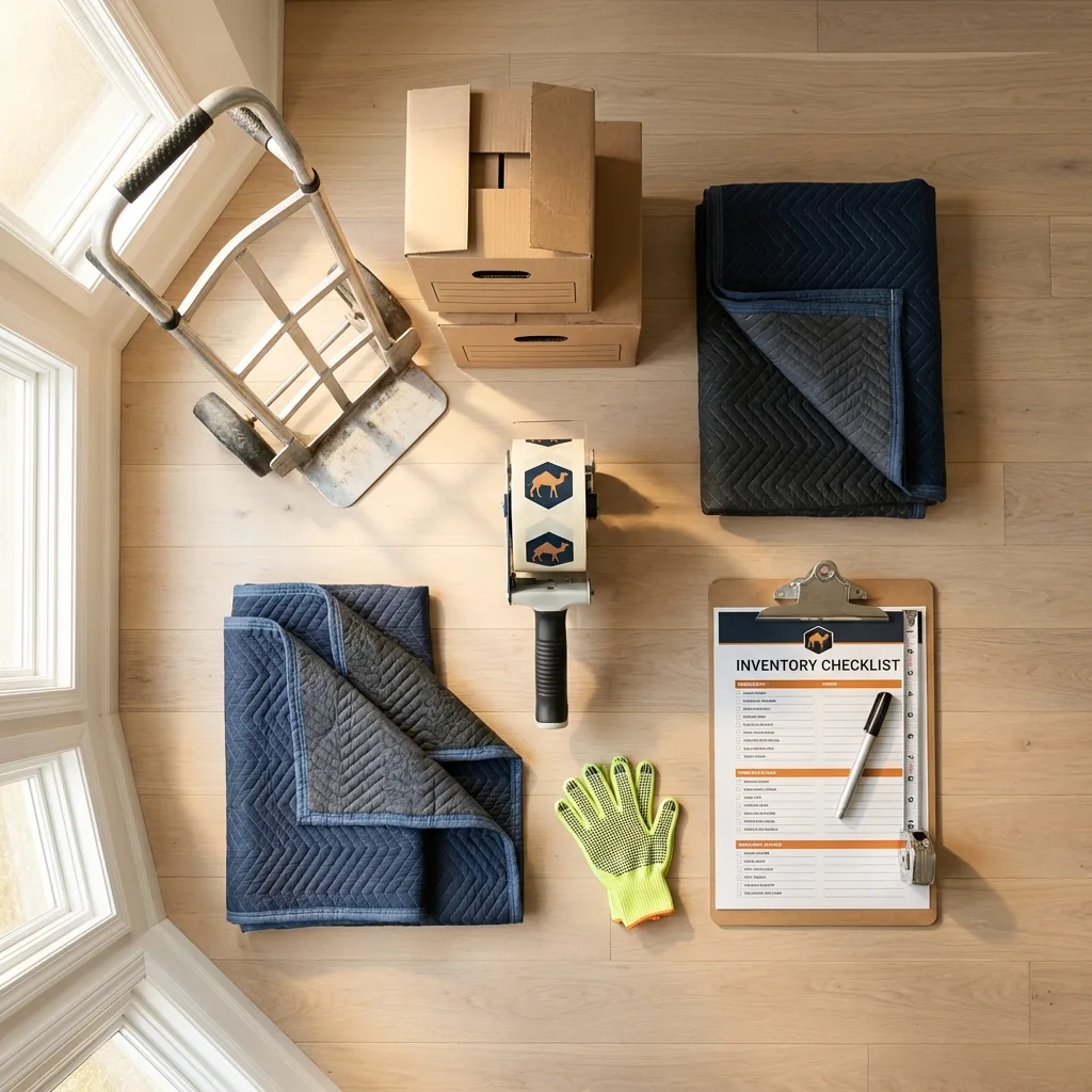 Professional moving supplies and packing materials layout for Springfield residential relocations